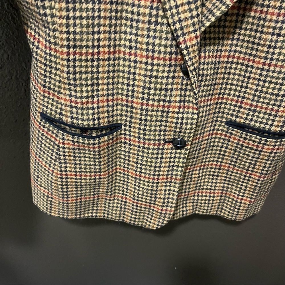 Vintage Maurice’s Houndstooth Suede Accent Blazer Large - Picture 6 of 11